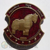 Troy Geocoin - Antique Brass/Red