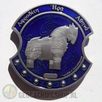 Troy Geocoin - Antique Silver/Blue