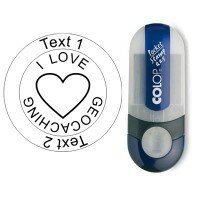 I Love Geocaching - Stempel, rund Ø 25mm (Nr. 19)