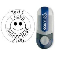 Love Smiley - Stempel mit Text, rund Ø 25mm (Nr. 21)