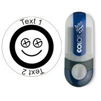 Geocaching Smiley - Stempel mit Text, rund Ø 25mm (Nr. 60)