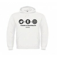 Satellit trackable, Kapuzen-Pullover (weiss)