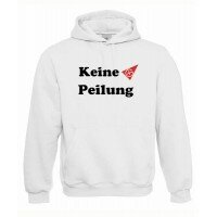 Keine Peilung, Kapuzen-Pullover (weiss)