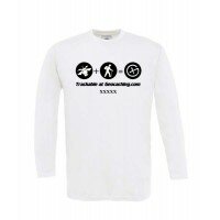 Satellit, trackable - Longsleeve (weiss)