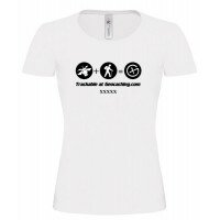 Satellit, trackable - Girlie Shirt (weiss)