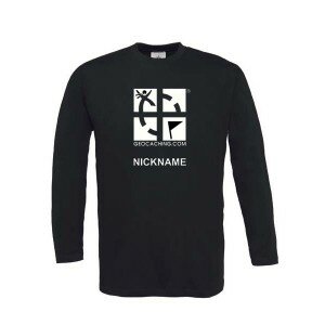 Groundspeak Logo - Longsleeve, mit Name (schwarz)