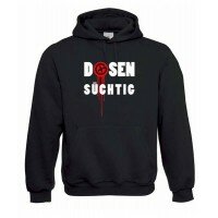 Dosensüchtig, Kapuzen-Pullover (schwarz)