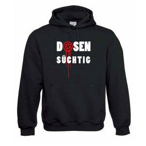 Dosensüchtig, Kapuzen-Pullover (schwarz)