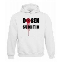 Dosensüchtig, Kapuzen-Pullover (weiss)