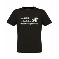 GPS verlaufen, T-Shirt (schwarz)