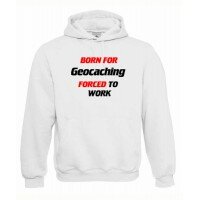 Born for Geocaching, Kapuzen-Pullover (weiss)