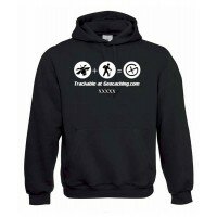 Satellit trackable, Kapuzen-Pullover (schwarz)