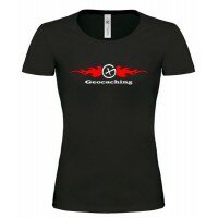 Flames - Girlie Shirt (schwarz/rot)