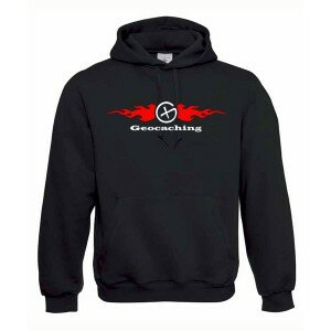 Flames, Kapuzen-Pullover (schwarz/rot)