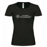 Logo + Koordinaten - Girlie Shirt (schwarz)