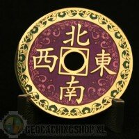 Chinese Dragon Geocoin, polished gold