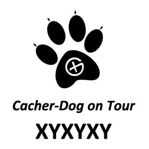 Cacher-Dog - Aufkleber kontur trackable