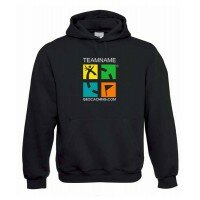 Groundspeak Logo, Kapuzen-Pullover mit Name (farbig)