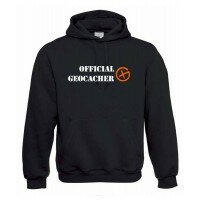 Official Geocacher, Kapuzen-Pullover (schwarz)