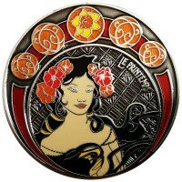 Art Nouveau Lente Antiek Nickel