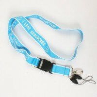 Lanyard I Love Geocaching - hellblau