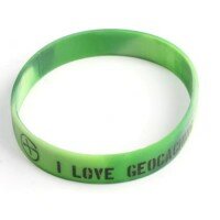 Armband - I Love Geocaching camo groen