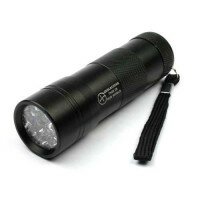 UV flashlight 12 LED black, incl batteries