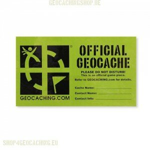 Groundspeak Cache sticker grün, medium 9 x 15 cm