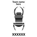 Travel bug - Stempel mit Name, 14 x 38 mm