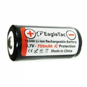 EagleTac 16340 - RCR123 accu - 750mAh