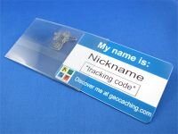 Event GeoCard - Namensschild, trackable blau (+ Icon)