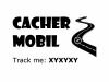 "Cachermobil" - Aufkleber kontur auen, trackable (schwarz)