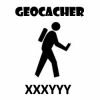 Geocacher - Aufkleber kontur auen, trackable (schwarz)