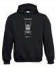 "Travel Bug", Kapuzen-Pullover mit Name (schwarz)